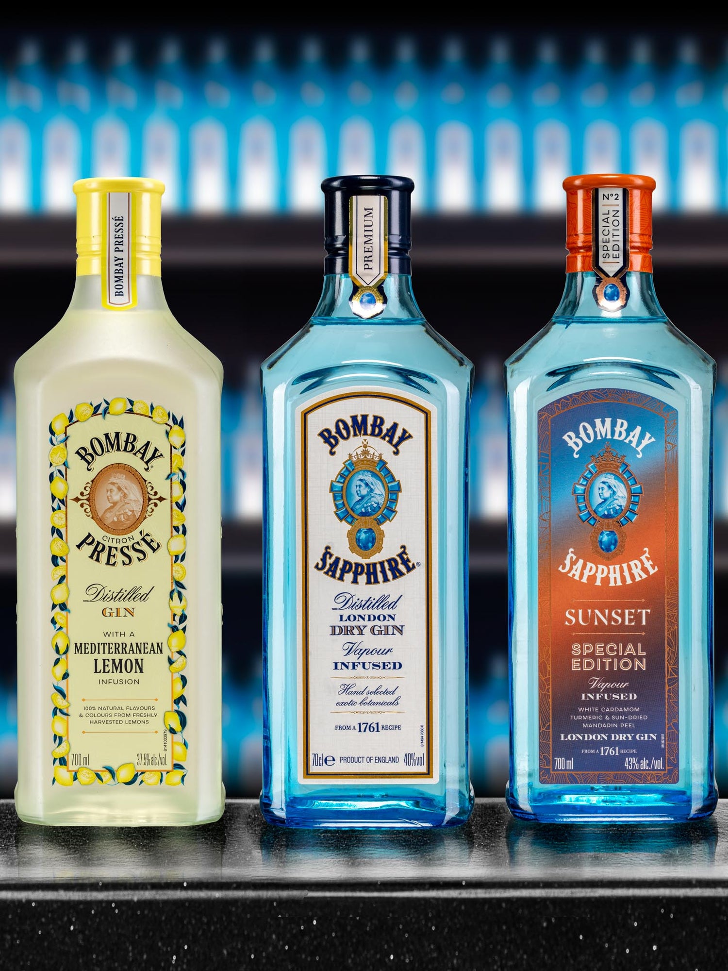 Bombay Sapphire Citron & Sunset Gin Triple Pack