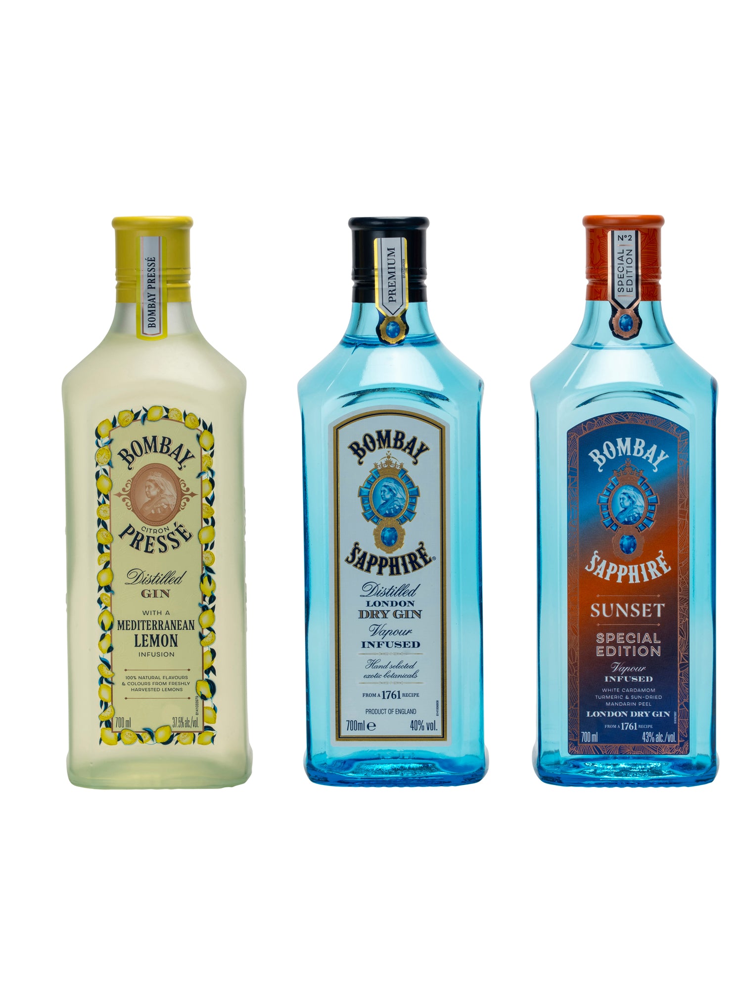 Bombay Sapphire Citron & Sunset Gin Triple Pack