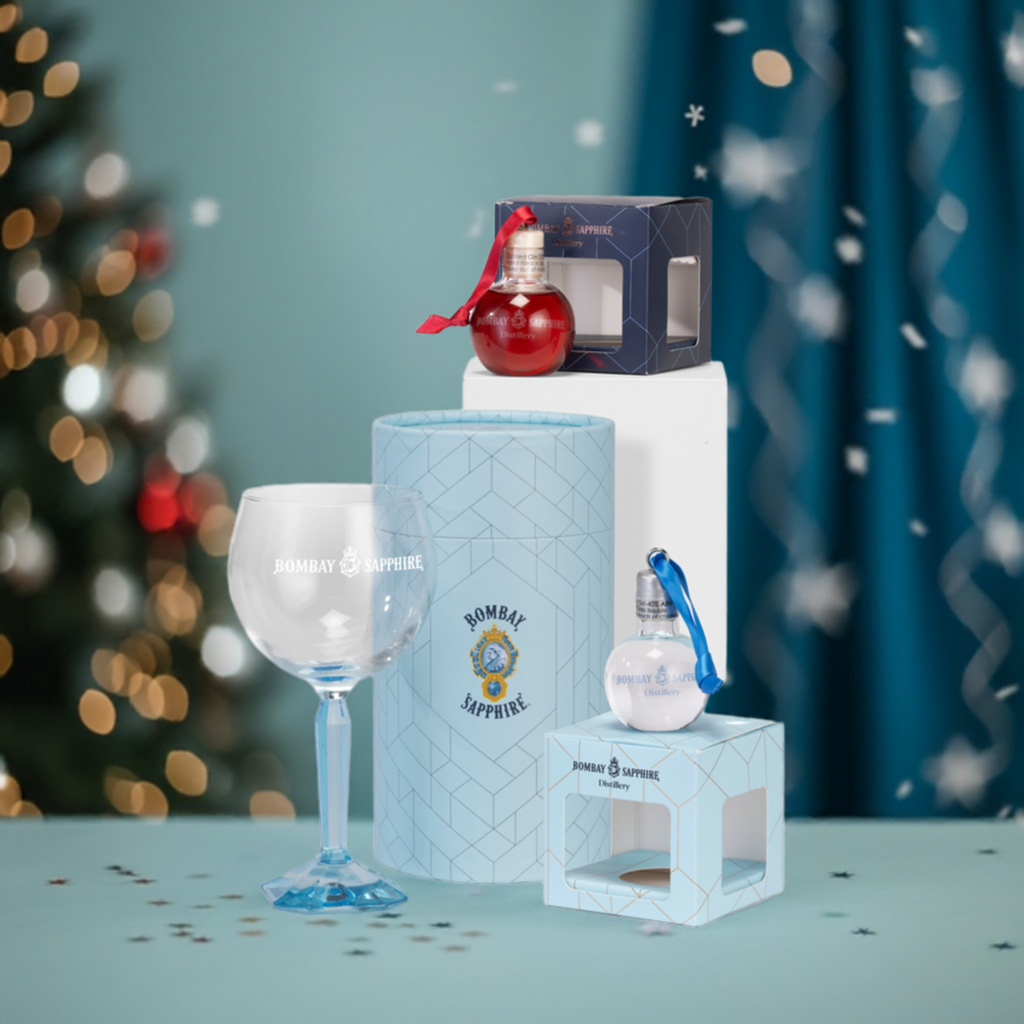 Bombay Sapphire Gin Bauble & Glass Gift Set