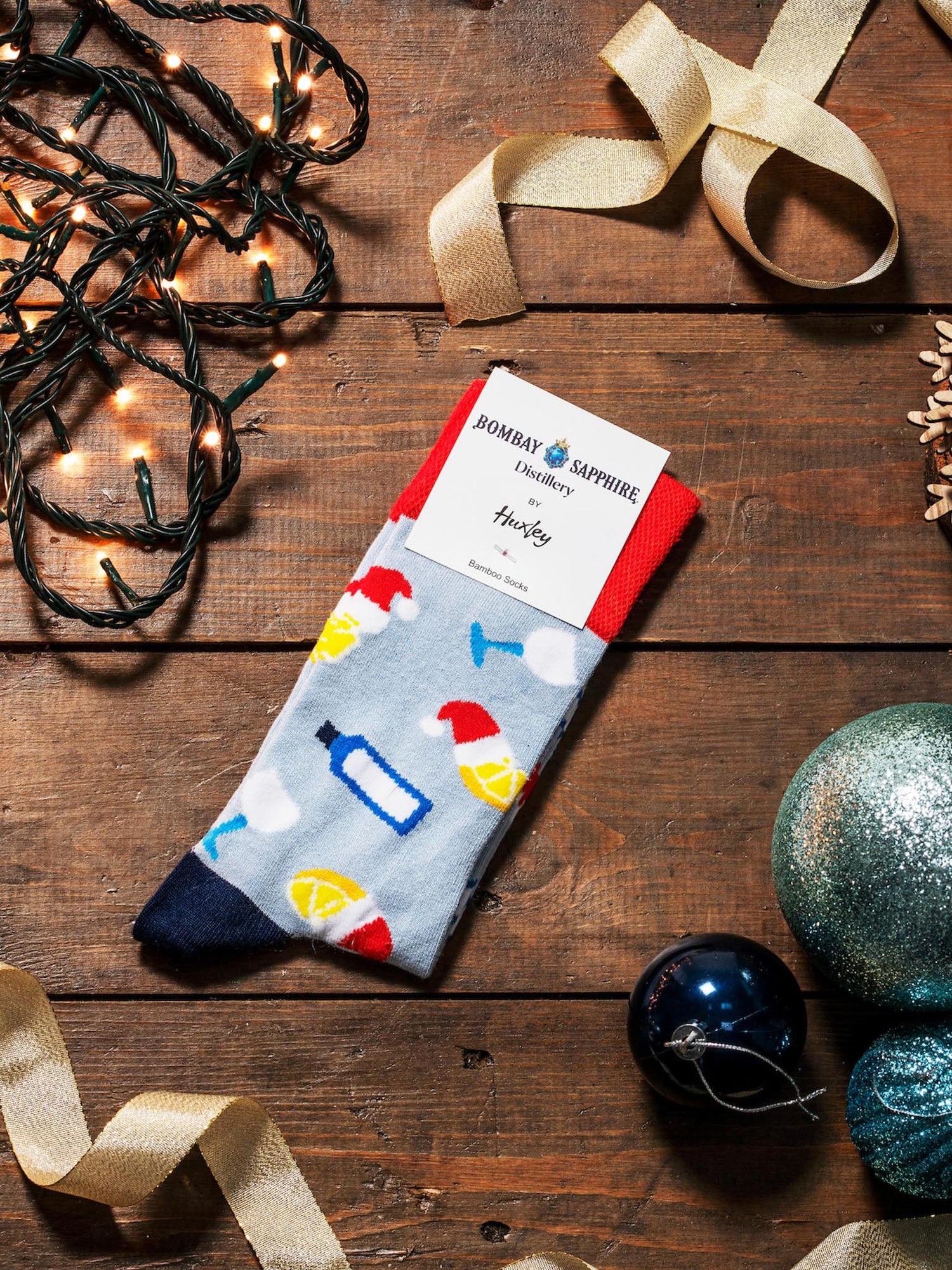 Bombay Sapphire Gin & Tonic Christmas Socks